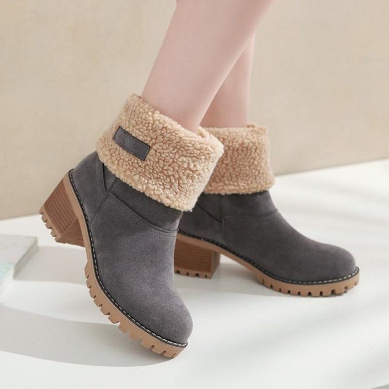 Warm winter boots made from winter fur