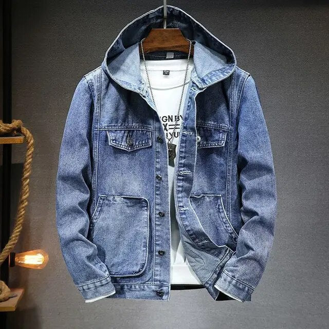 Denim hooded jacket