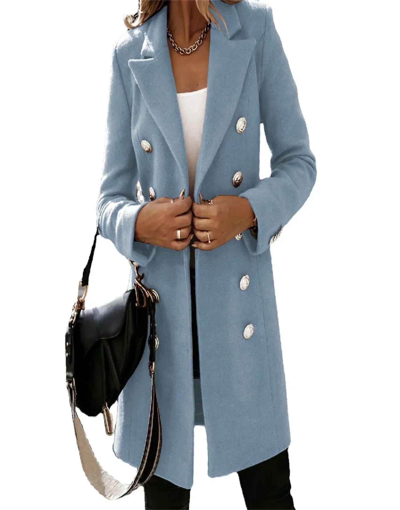 Half-length elegant and warm coat for women