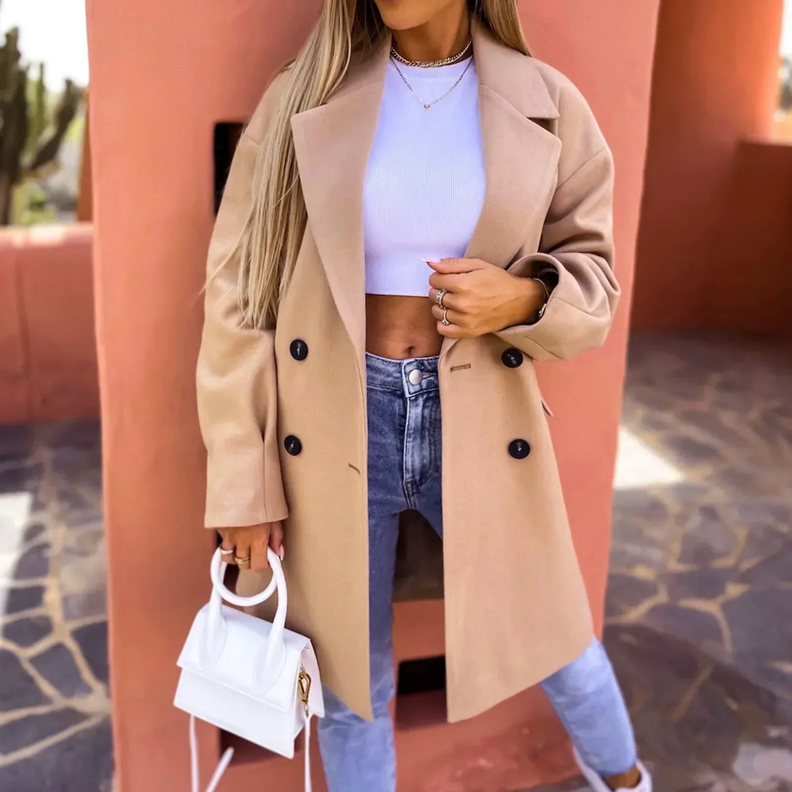 Alison - stylish mid-calf trench coat