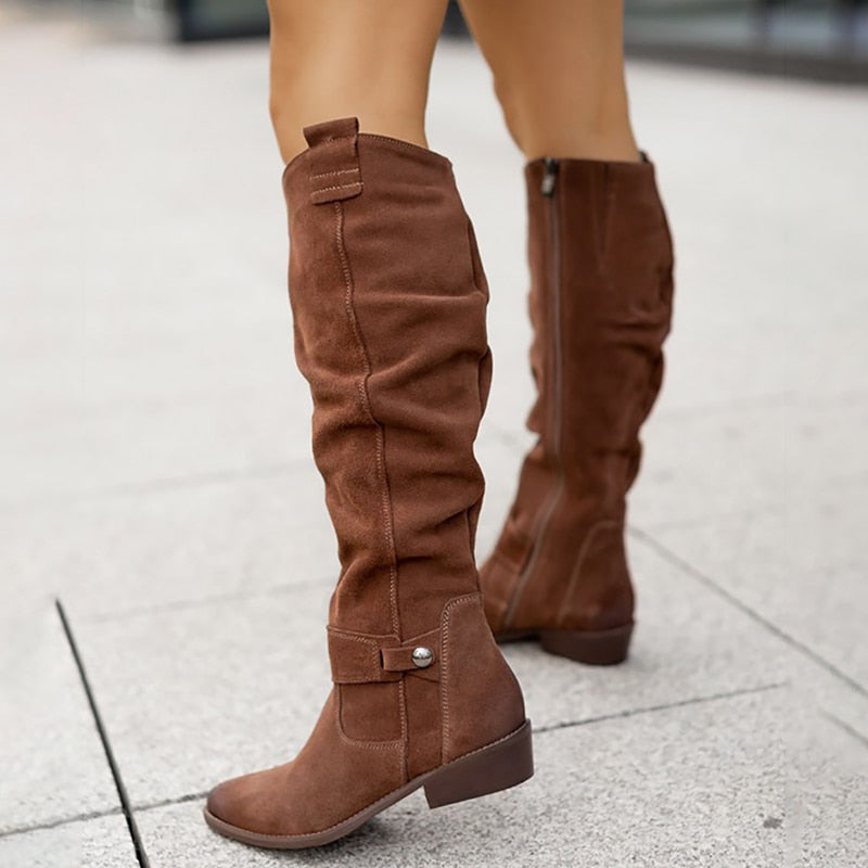 Elegant comfort in knee-high leather boots