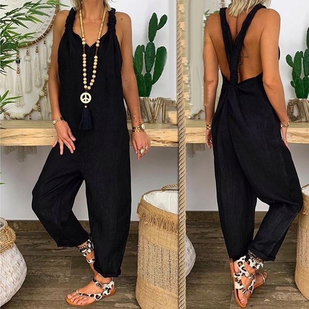 Backless knotted jumpsuit