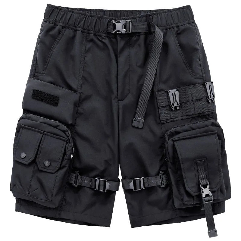 Tactical cargo shorts with adjustable straps