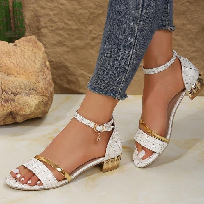 Ankle strap sandals with open toe