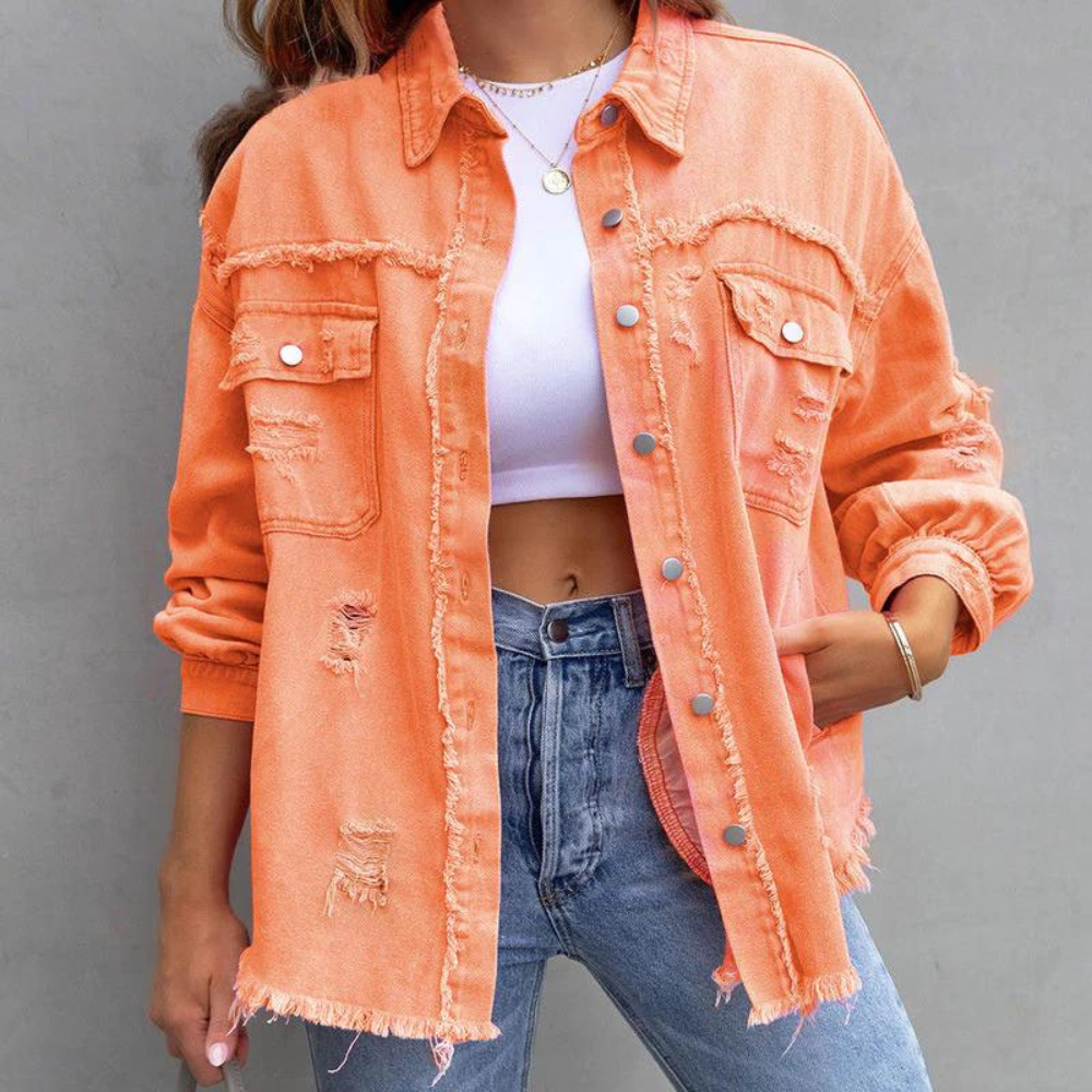 Alana - casual ripped denim chic jacket