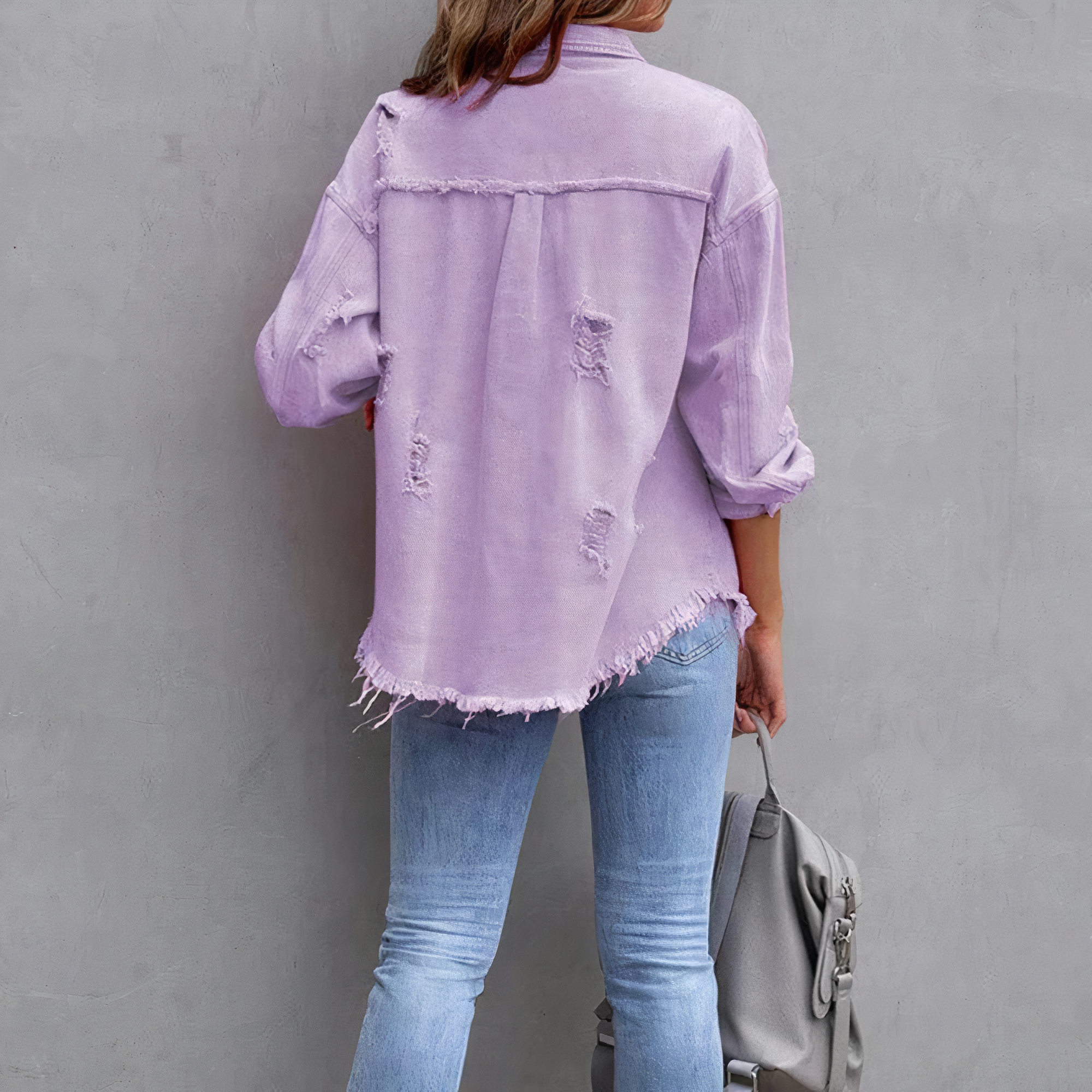 Alana - casual ripped denim chic jacket