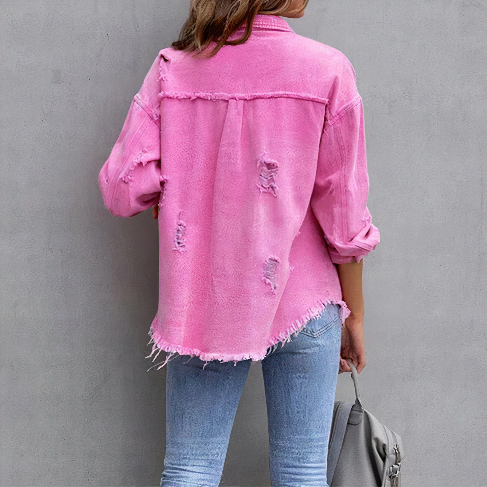 Alana - casual ripped denim chic jacket