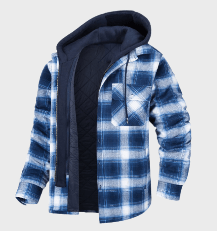 Winter jacket with checked pattern for men