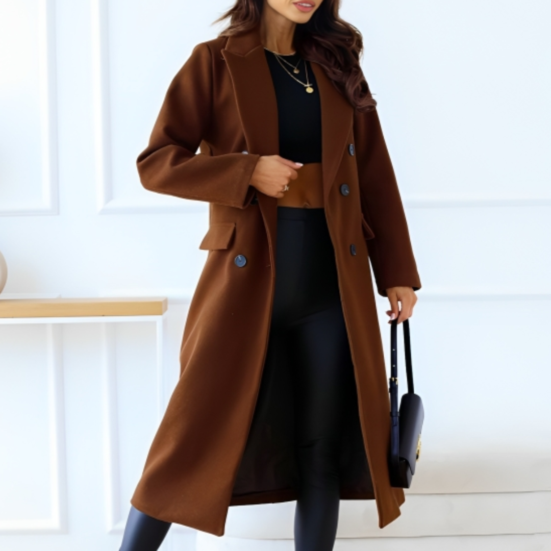 Marena | Winter Warm Long Trench Coat for Women