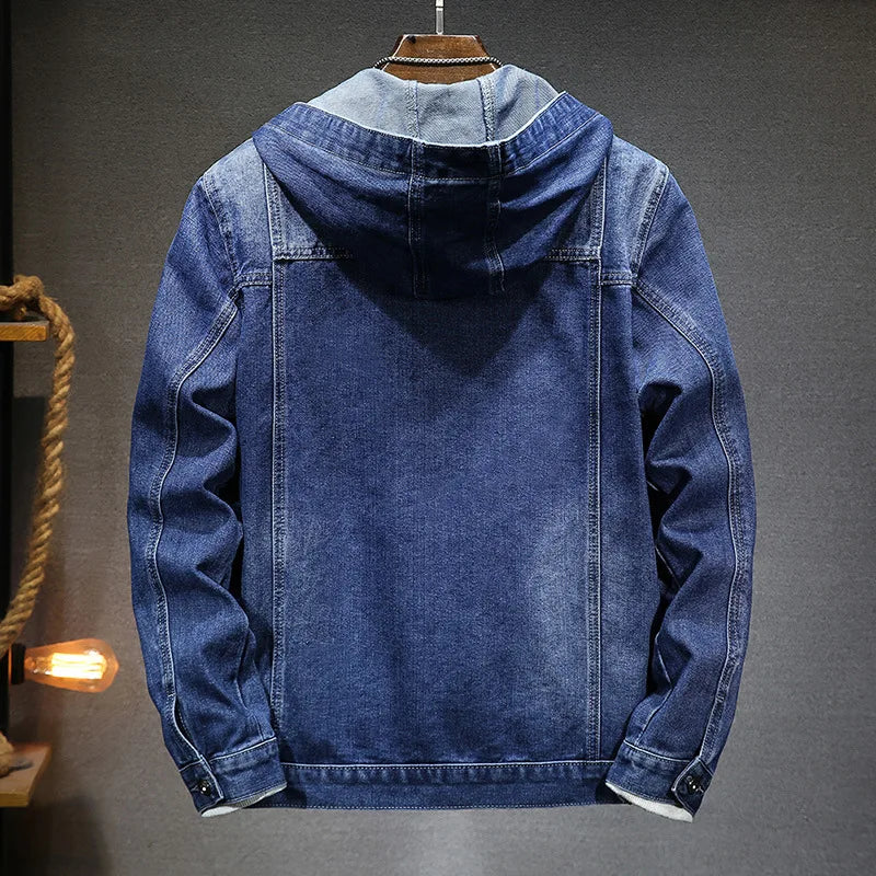 Denim hooded jacket