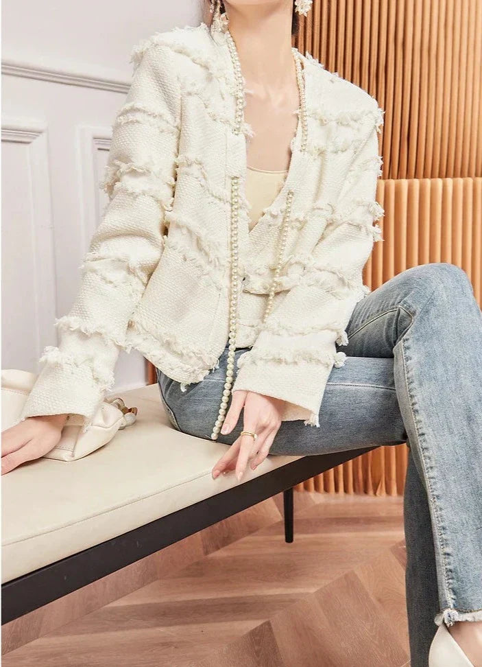 Luxurious jacket in soft cotton with long sleeves