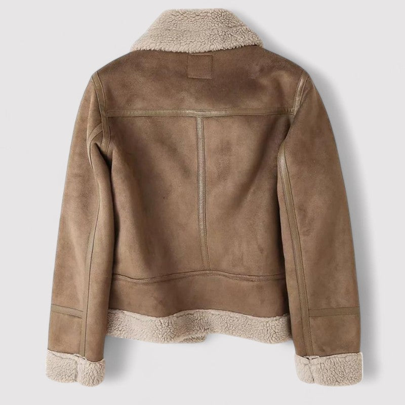 Ancien | Women's Leather Jacket with Sherpa Execution