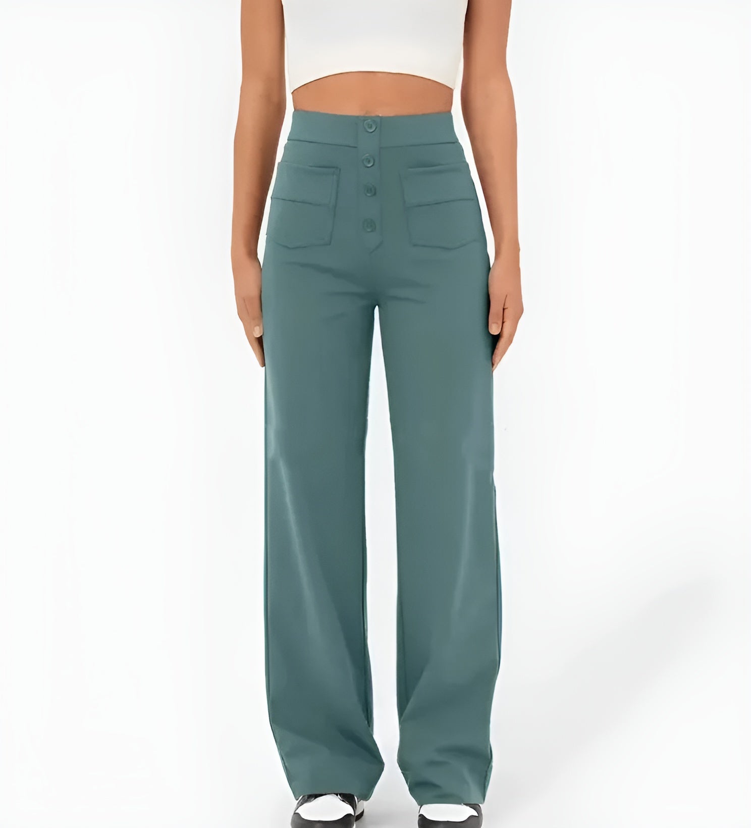 Greta Pants - High waisted elastic pants with wide leg elegance