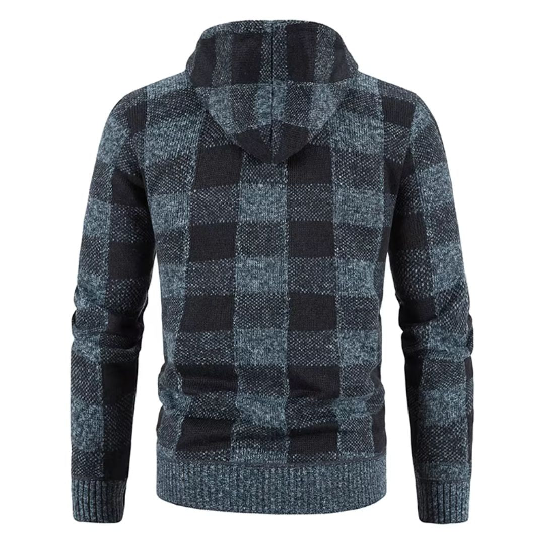 Men's Plaid Hooded Fleece Jacket