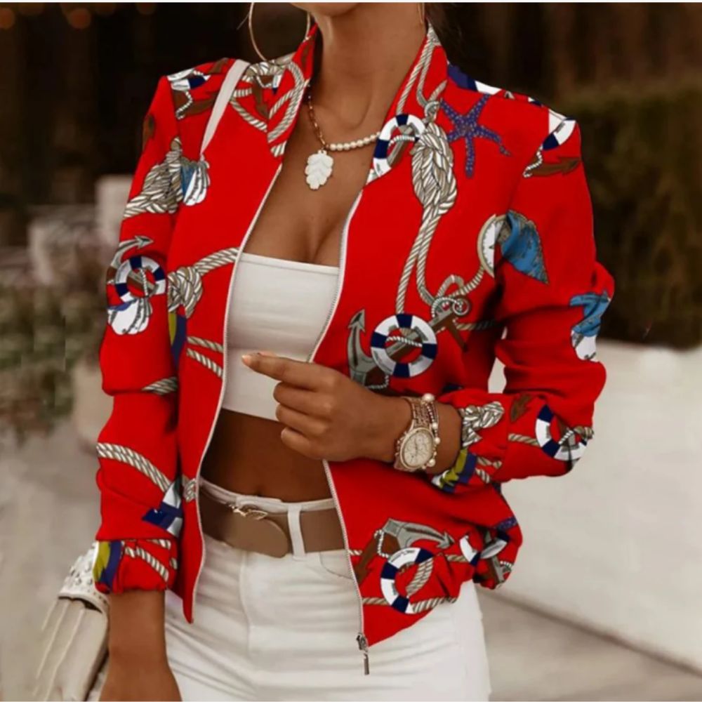 Isabella - retro bomber jacket with print