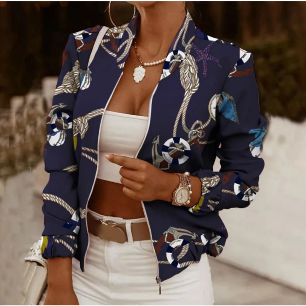 Isabella - retro bomber jacket with print