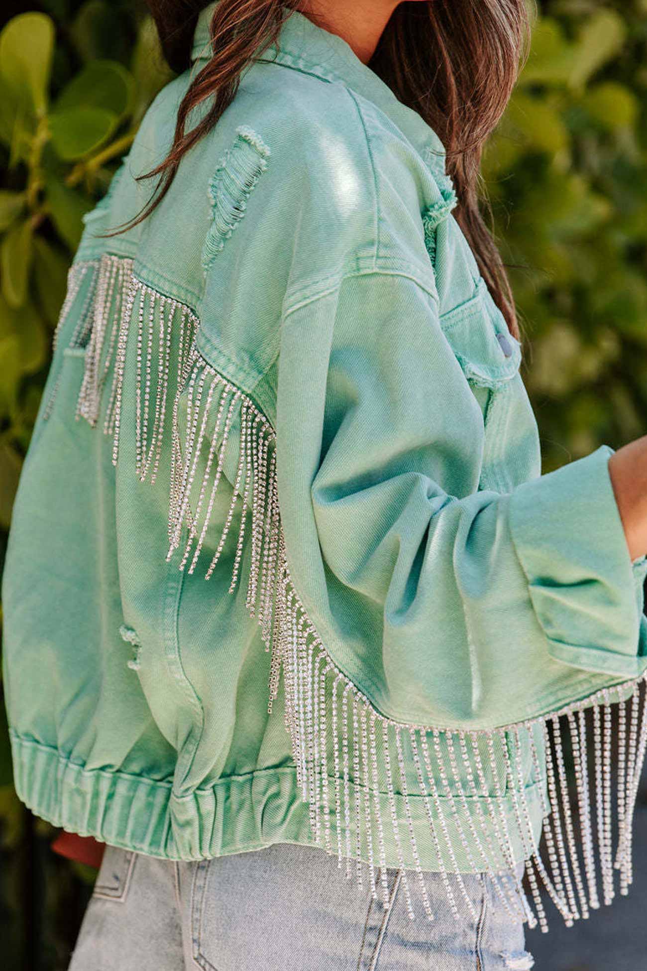 Chain Tassel Denim Jacket for women