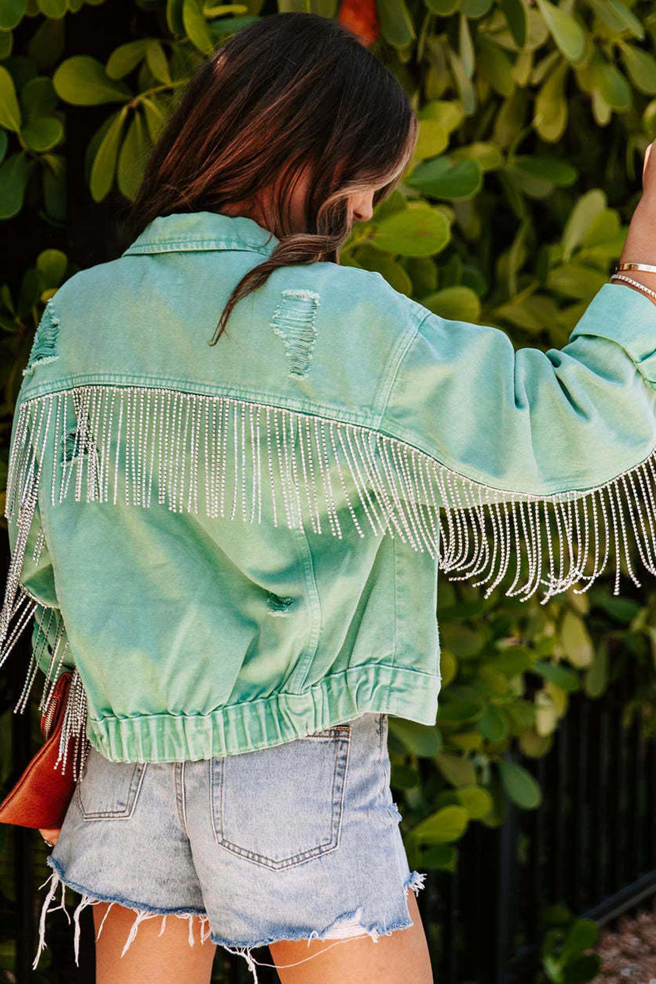 Chain Tassel Denim Jacket for women