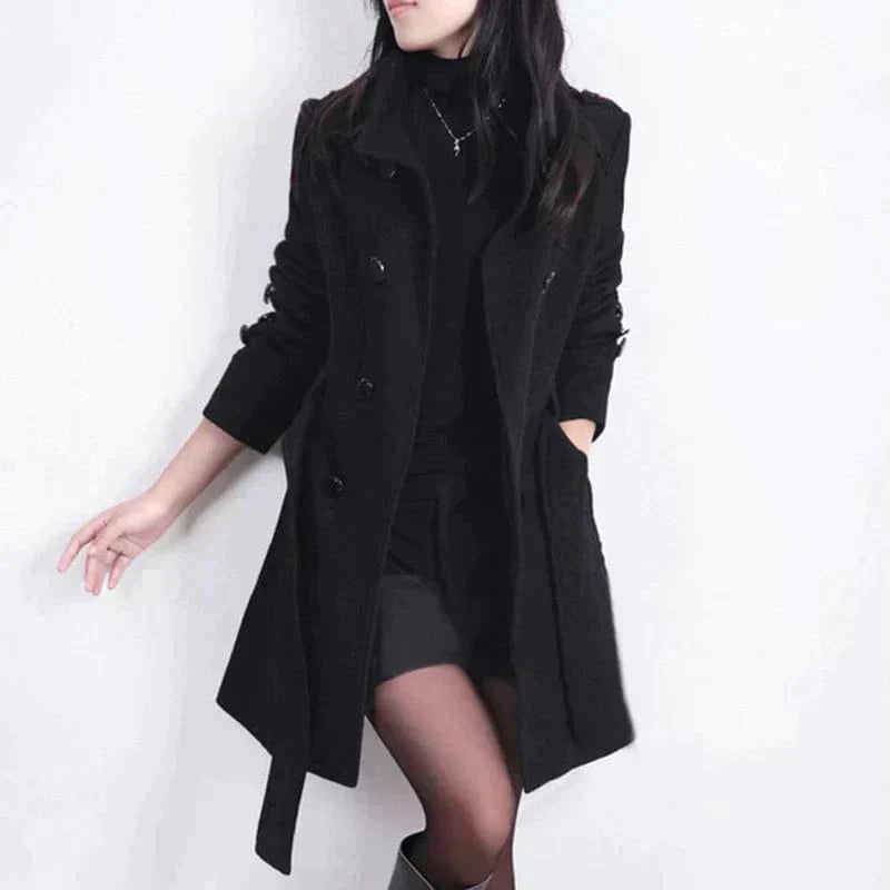 Long coat with belt