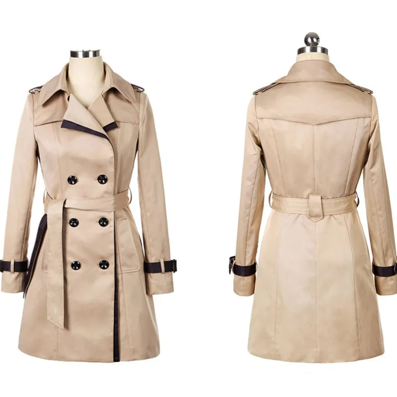 Kari™ - Elegant Double-Breasted Trench Coat