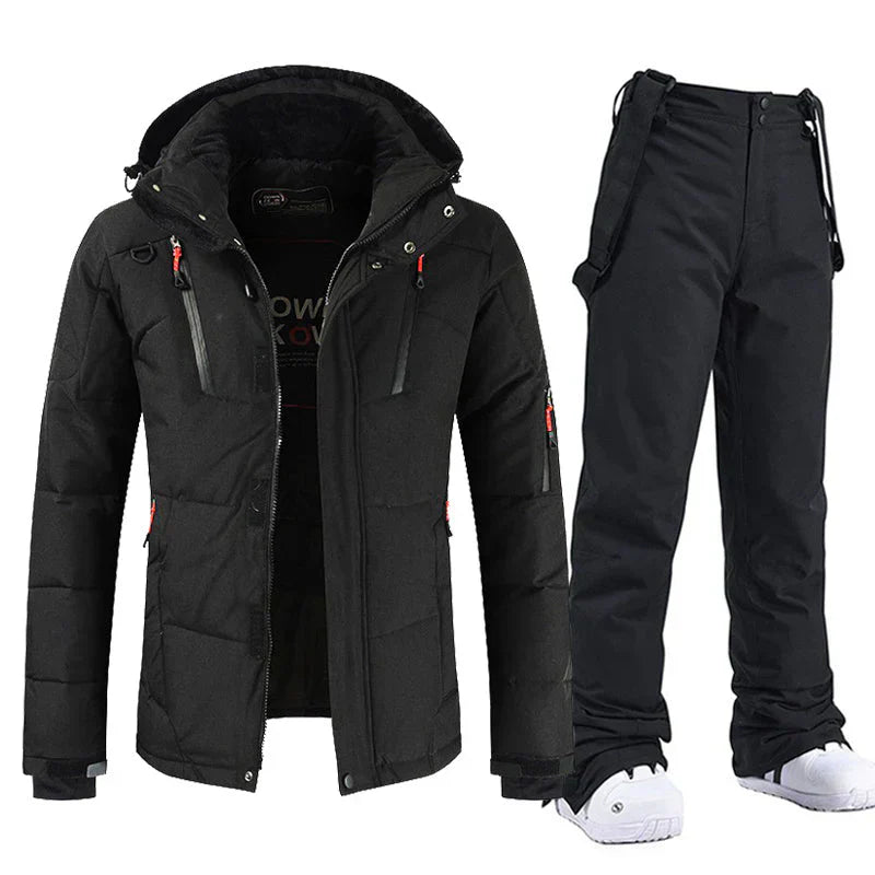 Waterproof and windproof suit for men with jacket and pants