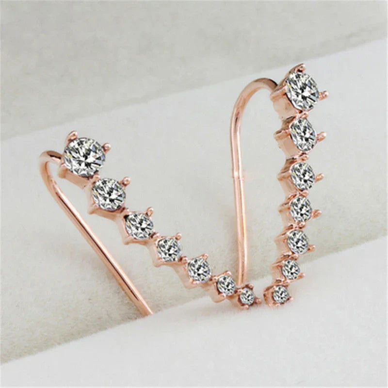 Ear climber with crystal embellishments