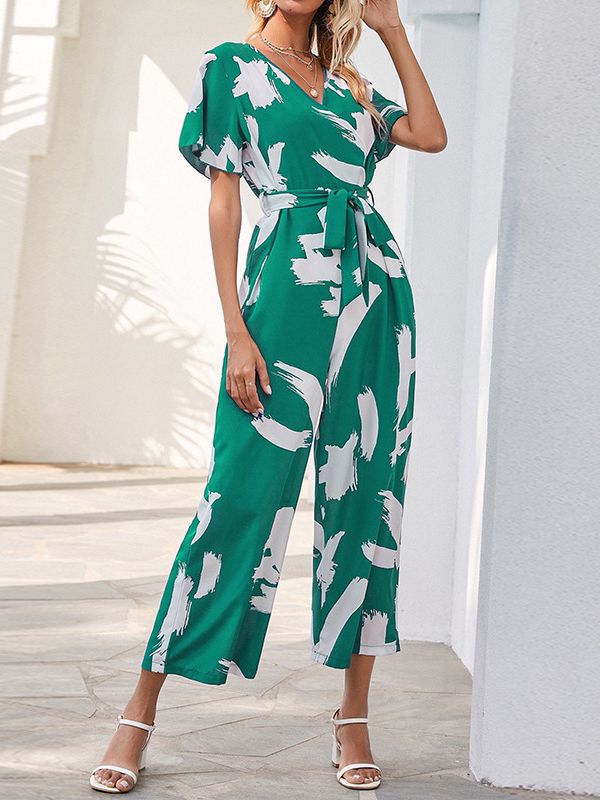 Elegant chiffon style jumpsuit with wide legs