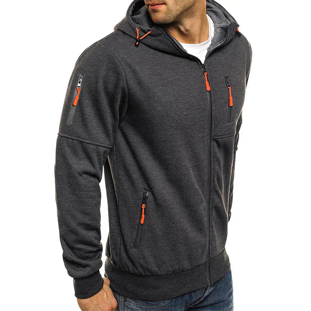 Men's hooded cardigan jacket