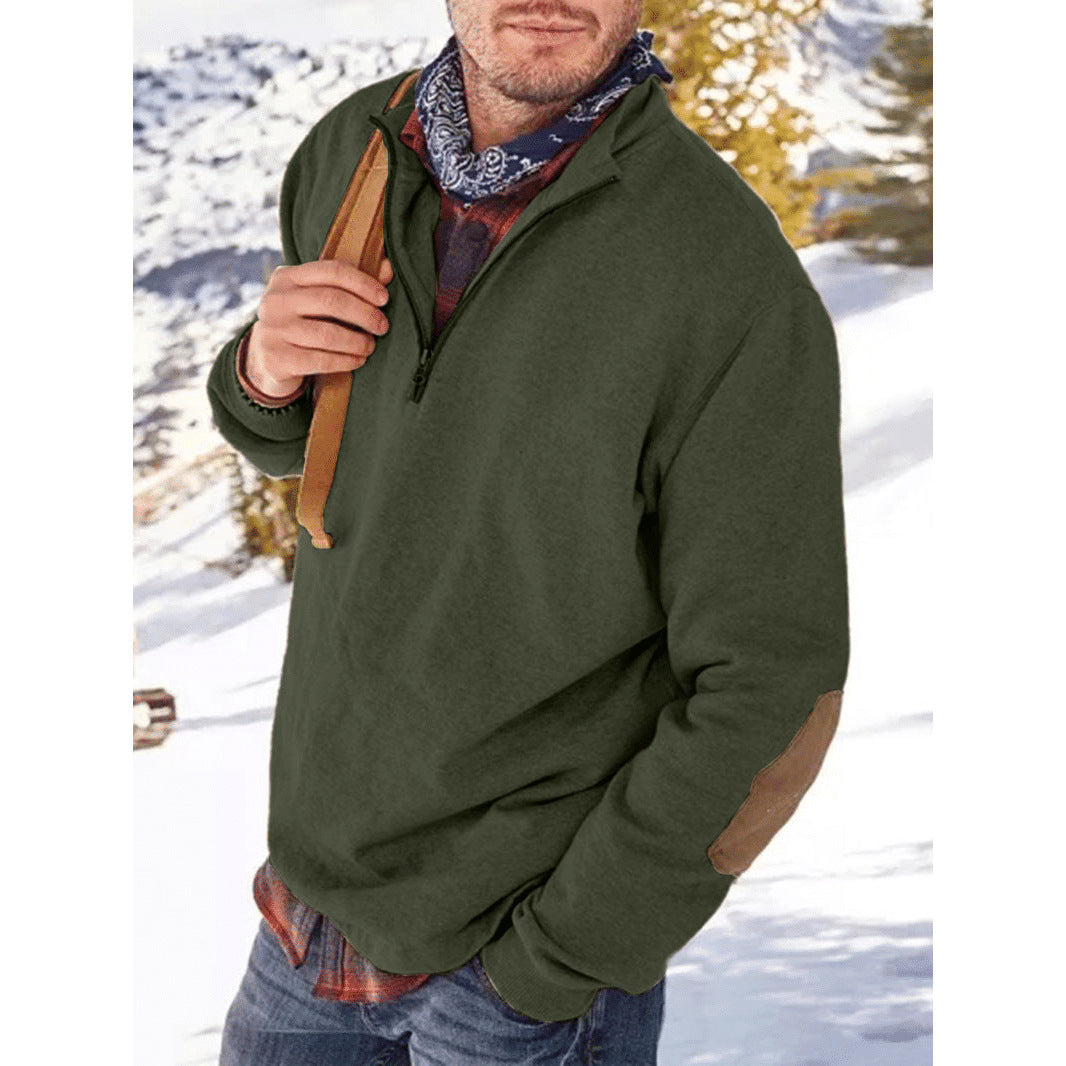 Casual men's cashmere jacket with zip fastening