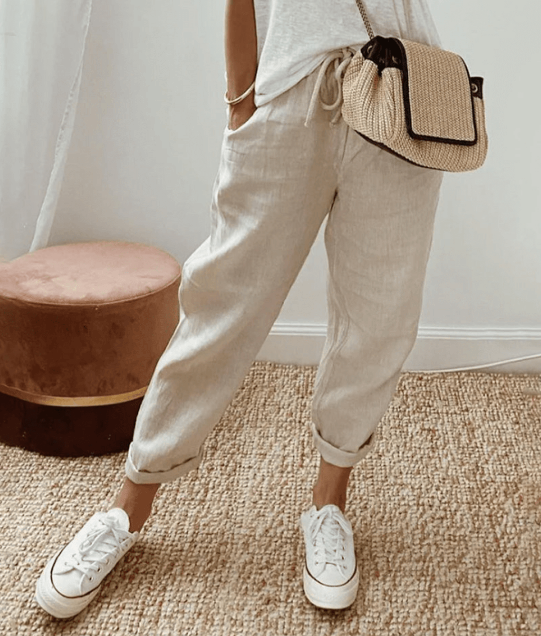 RIVE - Elegant cotton and linen pants