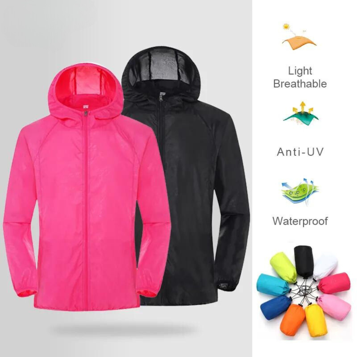 Unisex Waterproof Windbreaker