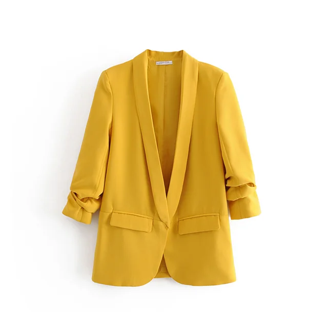 Ladies blazer with ruched sleeves