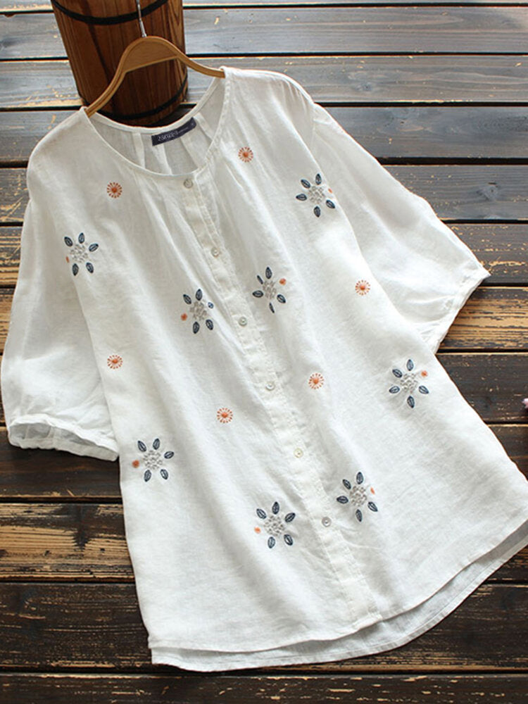 Elegant floral pattern blouse