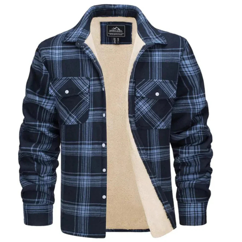 Adel™ - Men's Checked Jacket with Fleece Lining