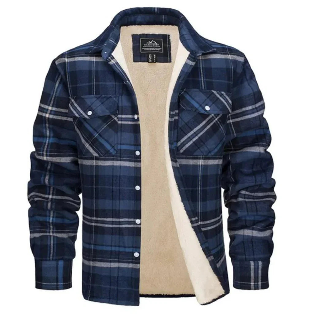 Adel™ - Men's Checked Jacket with Fleece Lining