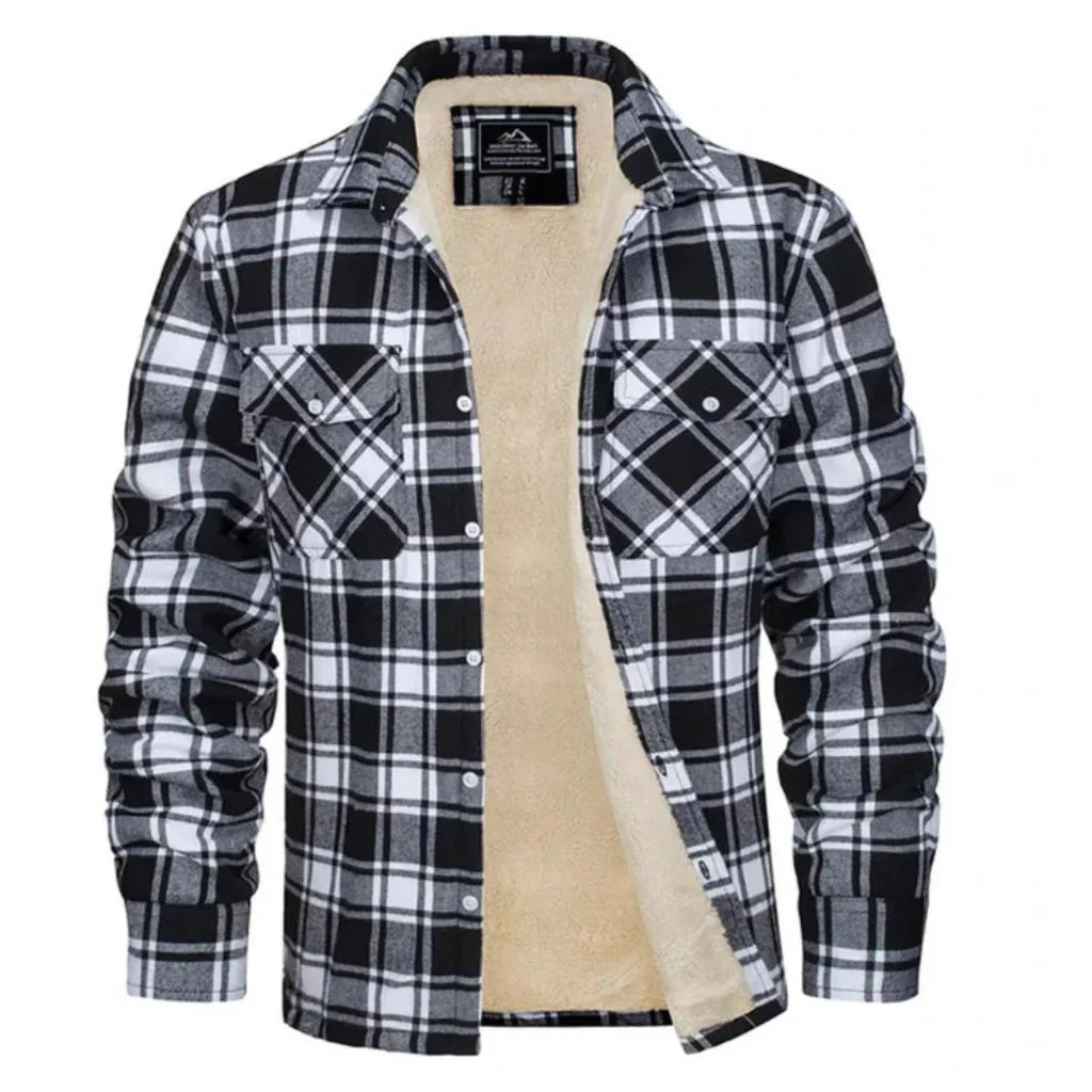 Adel™ - Men's Checked Jacket with Fleece Lining