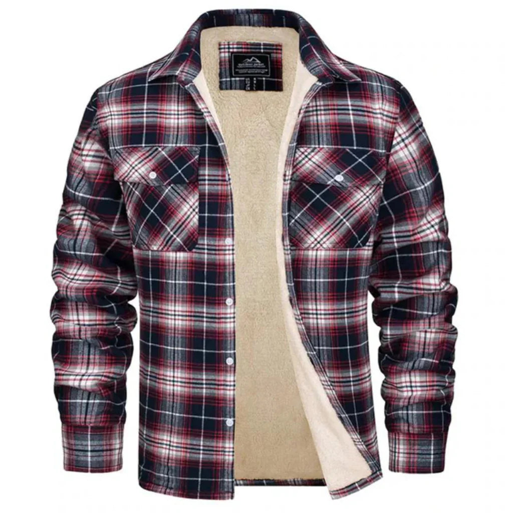 Adel™ - Men's Checked Jacket with Fleece Lining