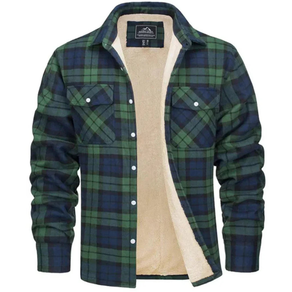 Adel™ - Men's Checked Jacket with Fleece Lining