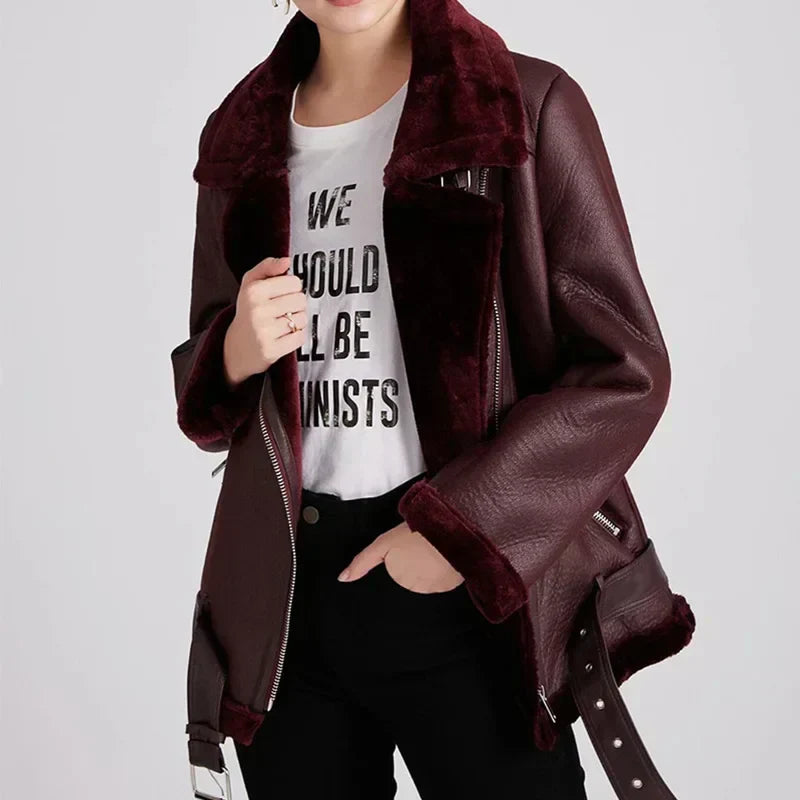 Nordiva - Warm faux leather jacket