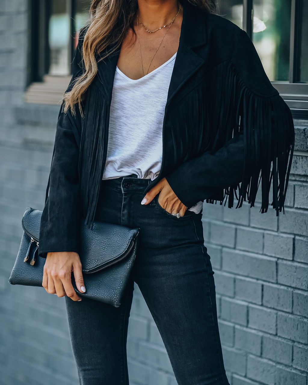 Youthful suede jacket trend - fringed cardigan with tasselled hem, e-girl biker jacket, 90s vintage streetwear, cool design