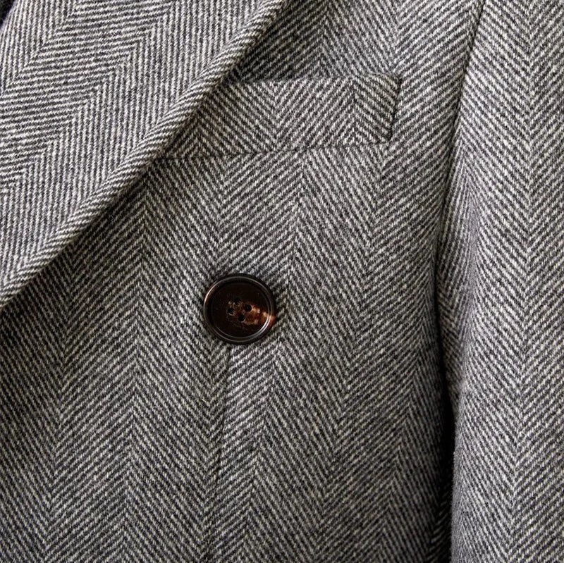 Ancien | Men's Wool Winter Coat with Double-Breasted Collar