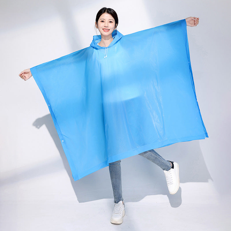 Lightweight rain poncho with hood