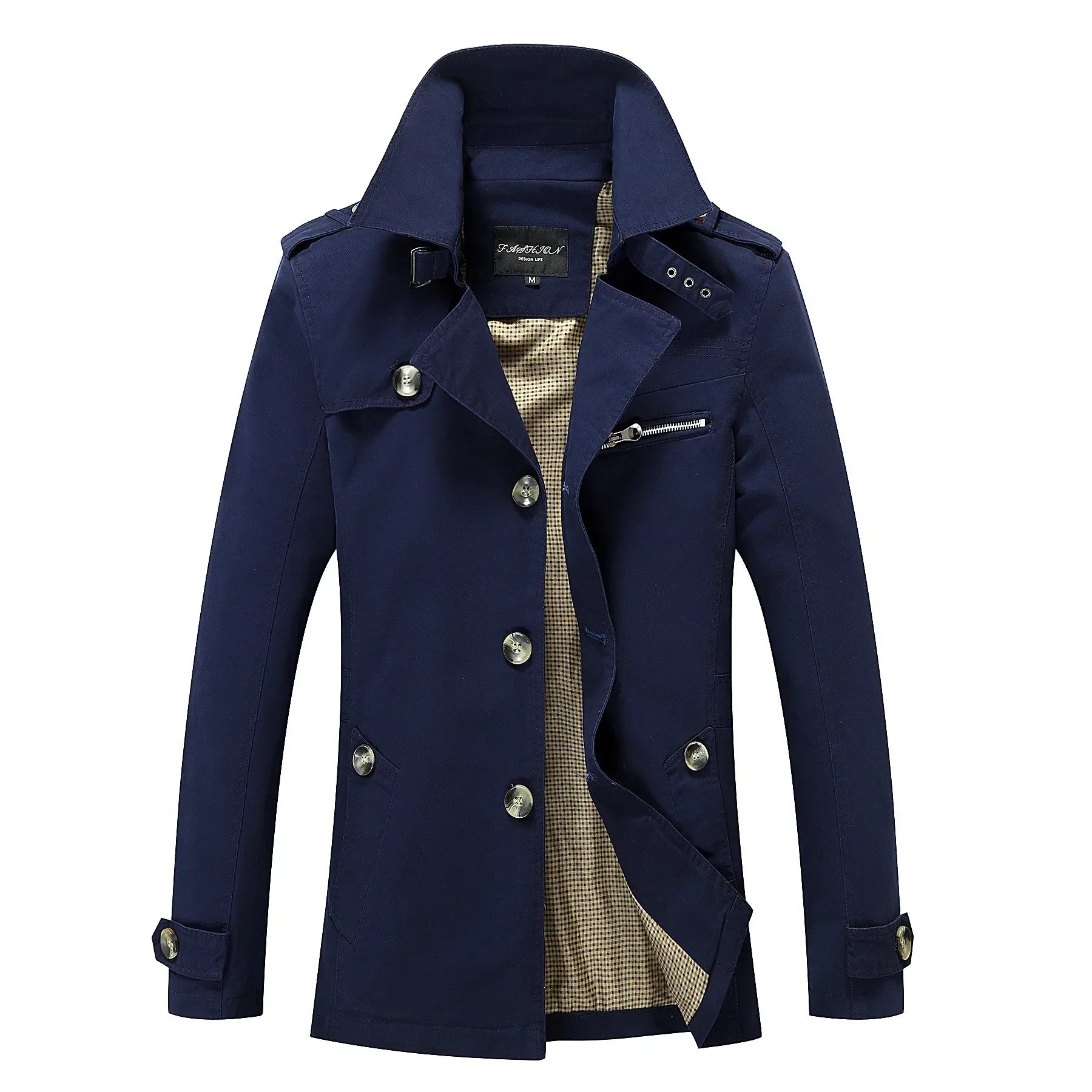 Men's fashionable long trench coat