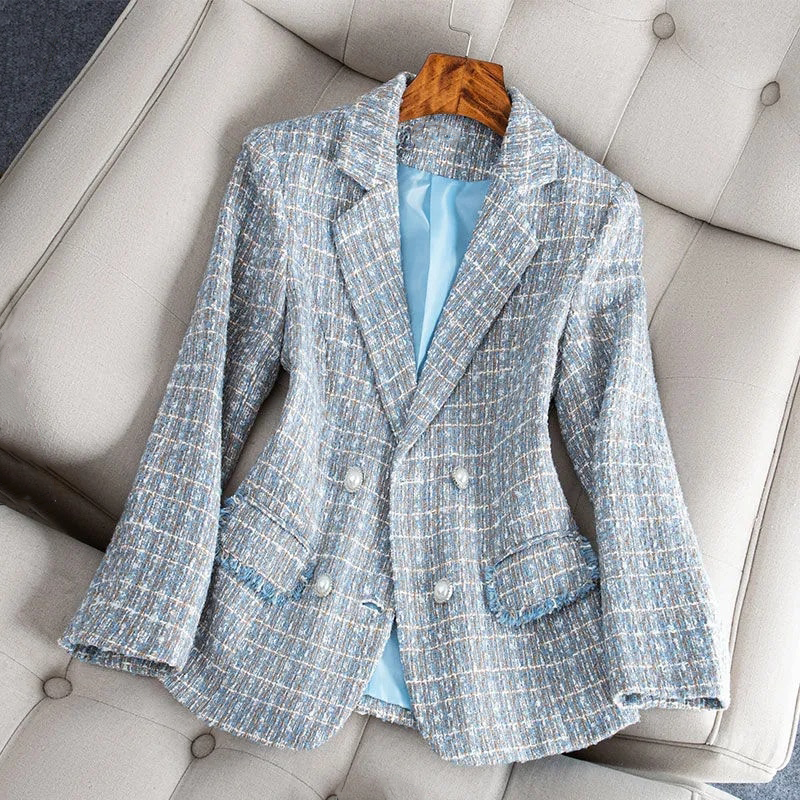 Checked blazer for women