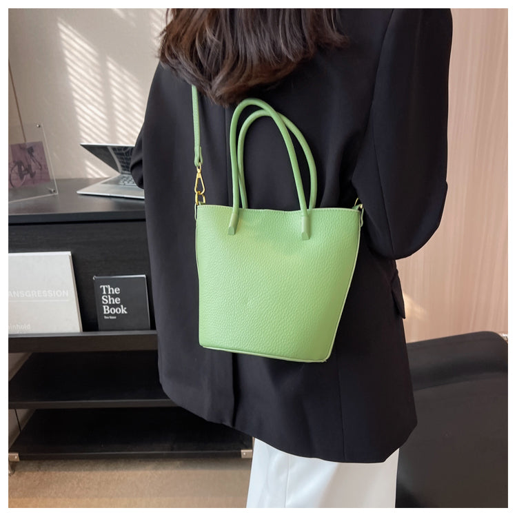 Ladies Bucket Bag Puristic Colour Chic Portable Composite Bag