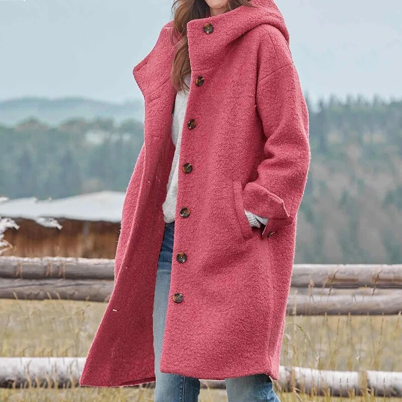 Elegant thick winter coat for women