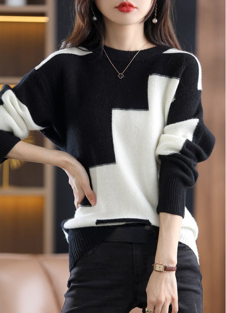 Knitted casual jumper for women