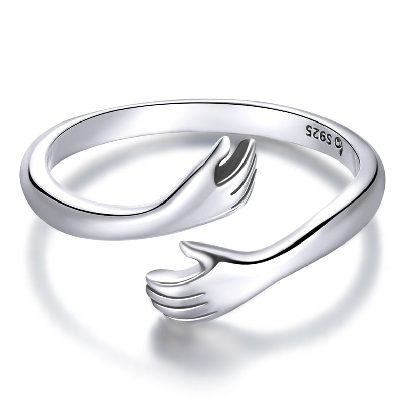 Gentle Embrace Ring | Ladies 925 Sterling Silver Adjustable Ring for Party Jewellery