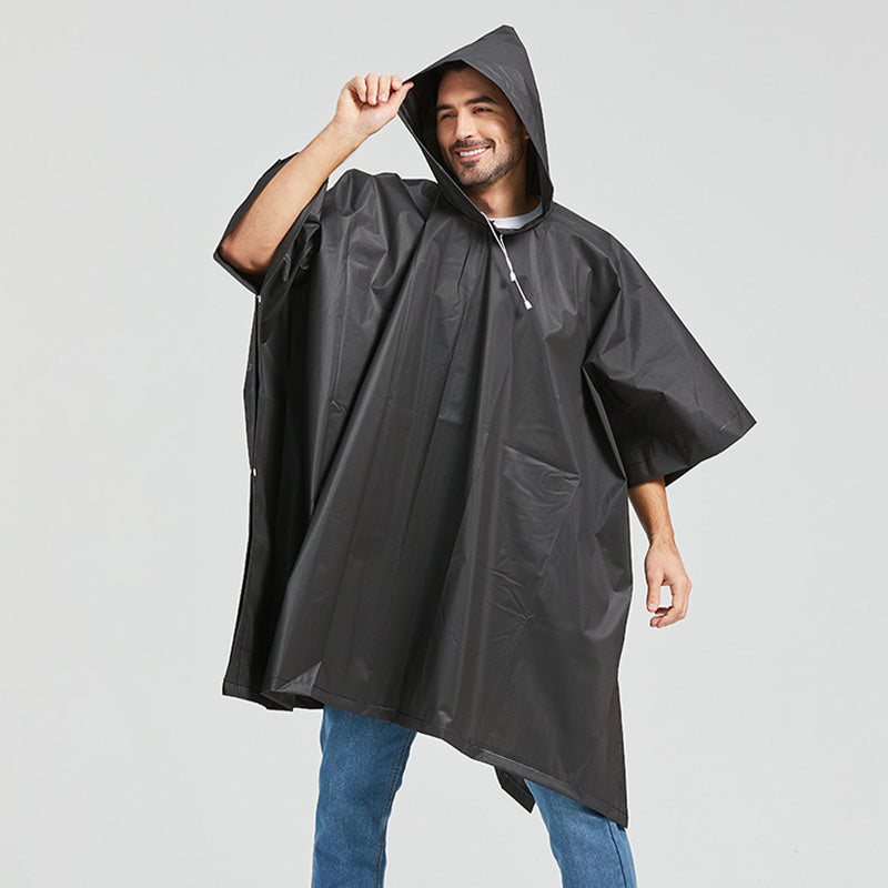 Lightweight rain poncho with hood