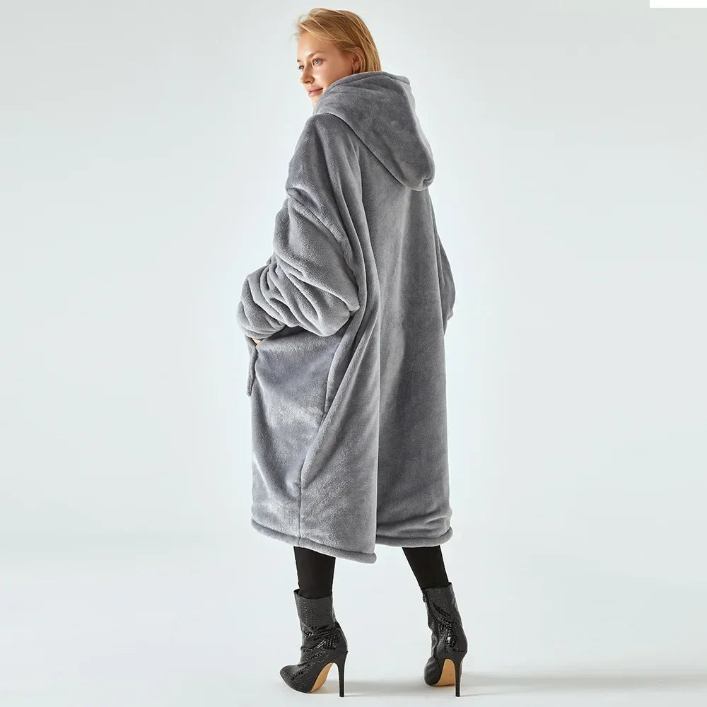 Oversized hooded blanket